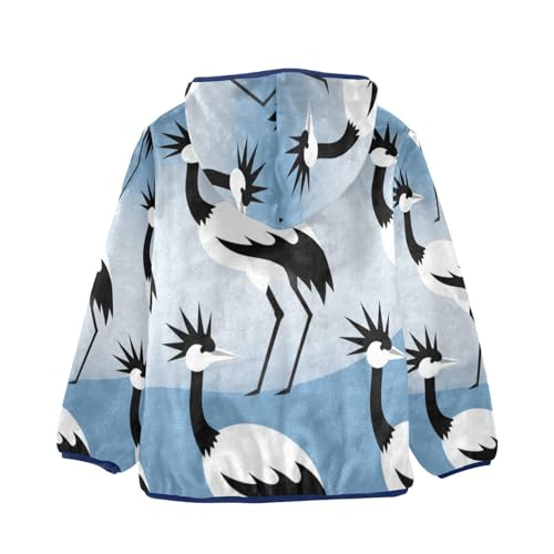 Secretary Birds Cute Toddler Fleece Jacket Girl Boys Hooded Fleece Jacket Coat Warm Outwear Zip-up 3-10T2