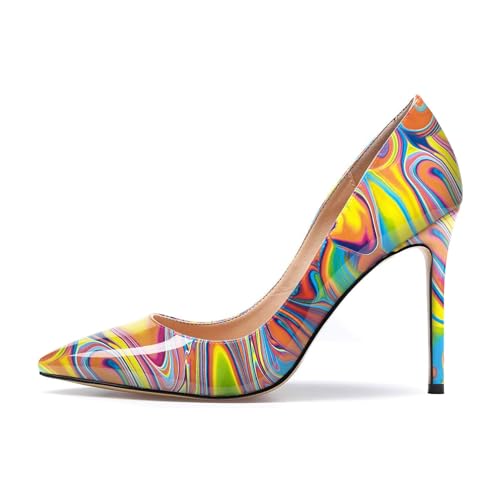 Image of Castamere Womens High Heels Pointed-Toe Slip-on Stilettos Pumps 4Inch Heel Shoes