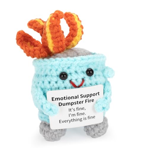 FreeNFond Positive Lemon, Funny Crochet Potato Partner with Positive Card, Cute Wool Knitted Lemon for Best Friend Encouragement Birthday Gifts
