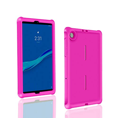Mingshore Silicone Rubber Rear Bumper For Lenovo Tab M10 Fhd Plus (2Nd Gen) Tb-X606F Tb-X606X Tb-X606V Tb-X606Fa Tb-X606Xa M10 Plus 10.3 Inch Tablet Kids Friendly Rugged Bouncing Case (Raspberry) #TOP11