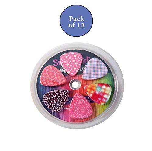Guitar Picks for Girls - Medium Celluloid Assorted Variety 12-Pack Collection - Pretty Unique Designs Cool Pink Leopard - Best Gifts for Princess, Kids, Teens, Women, Ladies, Female Guitar Players - Thumbnail 2