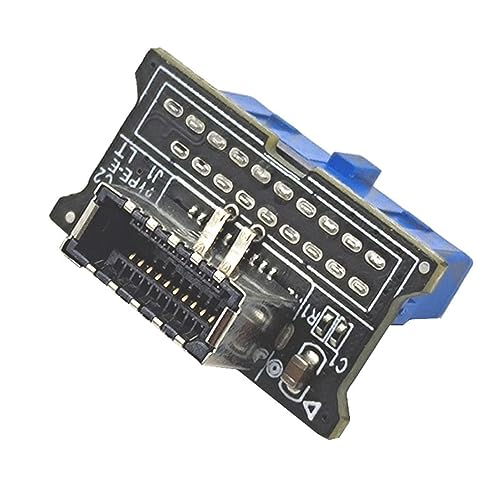 USB Front Panel Adapter, USB 3.0 19Pin to Type-E 20Pin Header Male Extension Adapter for Motherboard