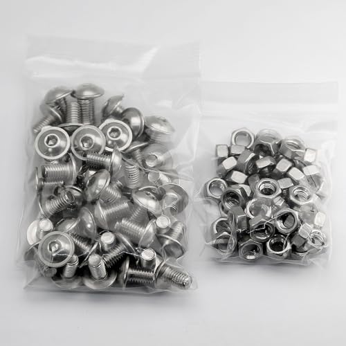 (50 pcs) M5 x 8mm Hex Socket Screws with Flange and Nuts Set 304 Stainless Steel Pan Head Screws, Silver tone, M5x8mm (50 Pieces) - Image 3