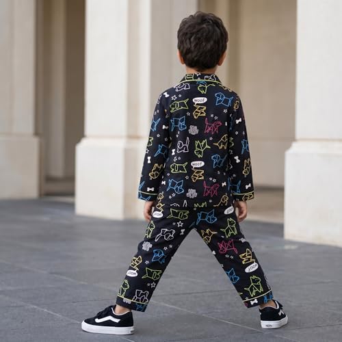 Image of CLAP Kids Cotton Printed Full Sleeves Night Suit
