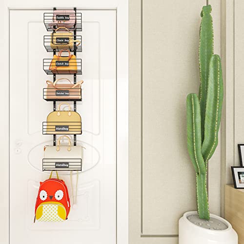 Over-The-Door-Detachable-Storage-Organizer-Rack-with-Name-Plate-Stickers-Tapes-Can-Use-As-12-Part-Wall-Mounted-Adjustable-Suit-for-Small-Backpack-Hanging-Purse-Handbag