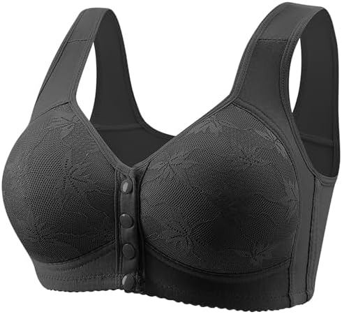Daisy Bras for Older Women Front Closure Full Coverage Senior Padded Bras Push Up Bra Comfortable Everyday Bralettes
