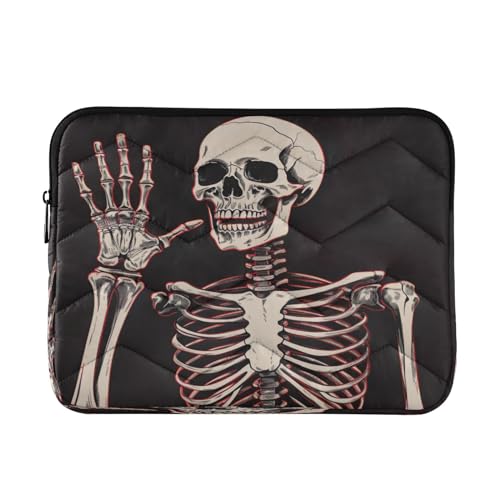 Funda para portátil 13-14 pulg impermeable patrón esqueleto