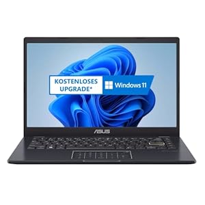 ASUS VivoBook E14 inkl. Microsoft 365 Single Laptop (14 Zoll, FHD, 1920×1080) Notebook (Intel Celeron, 4GB RAM, 128GB , Win10S) Peacock Blue/QWERTZ