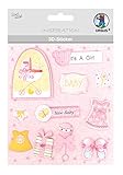 Ursus 56420063 - 3D Sticker Baby, bestehend aus mehreren Ebenen, aus verschiedenen hochwertigen Materialien, selbstklebend, ideal zum Verzieren von Grußkarten und Geschenken, Motiv 63