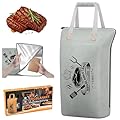 BBQ Blanket for Resting Meat,Barbecue Blanket for Resting Meat,21 Inch BBQ Blanket Meat Resting Bag,Reusable Smoker Grilling Meat Insulated Brisket Bag Grilling Gifts for Men(Gray-with Gift Box)