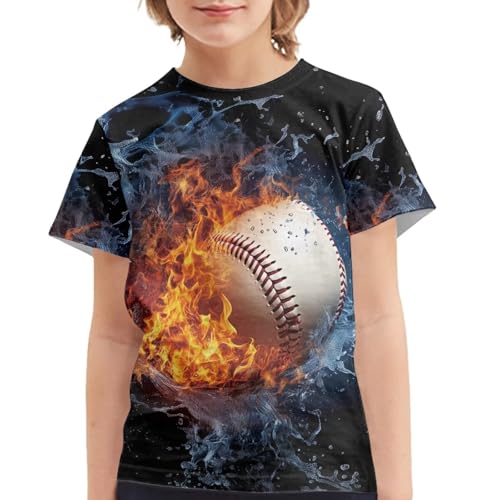 Image of JEOCODY Boys Girls Graphic Tees Funny 3D Printed Short Sleeve T-Shirts 3-16T