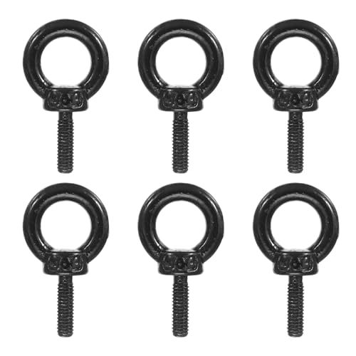 Image of PATIKIL Lifting Eye Bolts M3 x 9mm, 6 Pcs 304 Stainless Steel Shoulder Ring Threaded Screw Machinery Shoulder Eyebolt for Lifting Hanging, Black