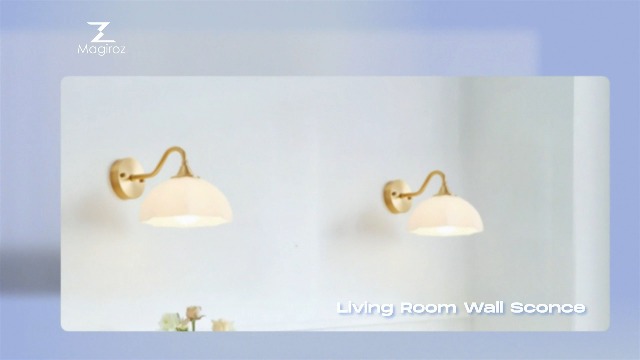 Image of Gold Wall Sconce Set of 2 Mid Century Modern Wall Mount Light Hardwired Sconces Wall Lighting with Milky White Glass Shade Indoor Bedside Sconces Wall Lamp for Living Room Hallway MWL02-2A