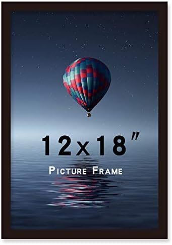 SKAOTUS 12x18 Picture Frame Black Solid Wood Wall Mounting Certificate Poster Photo Frame(Black,1 Pack)