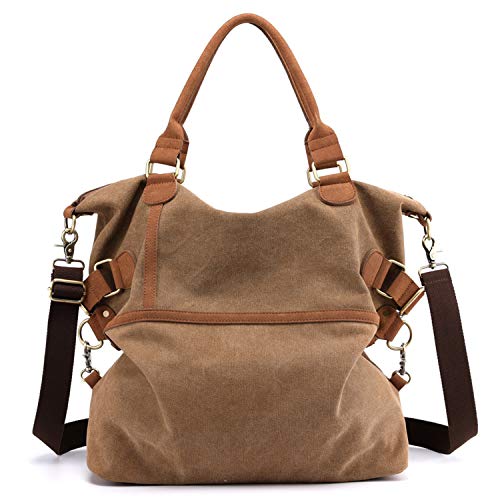 Myhozee Bolsos de Mujer Bolso Bandolera Lona Grande De Hombro Bolsos Lona Shopper Bolsa Tote Casual Habo