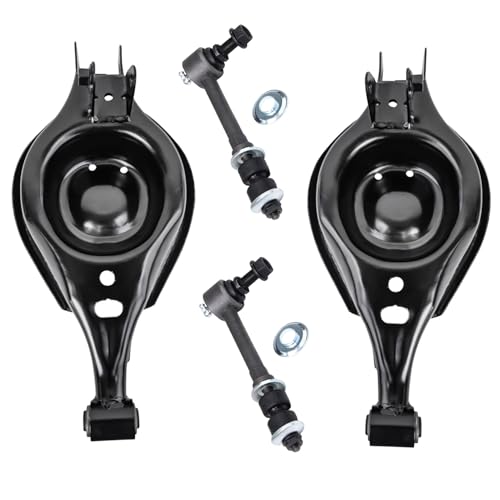 Image of Detroit Axle - Rear 4pc Control Arms Kit for 2010-2017 Chevy Equinox GMC Terrain, 2008-2009 Pontiac Torrent, 2 Lower Rearward Control Arms 2 Sway Bar Links 2011 2012 2013 2014 2015 2016 Replacement