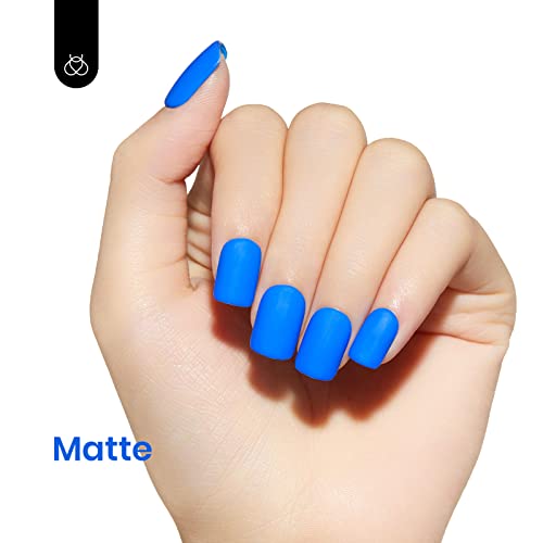 Image of Beetles Blue Gel Nail Polish, 15ML Electric Punk Bright Blue Gel Polish, Soak Off UV LED Nails Art DIY Manicure for Women