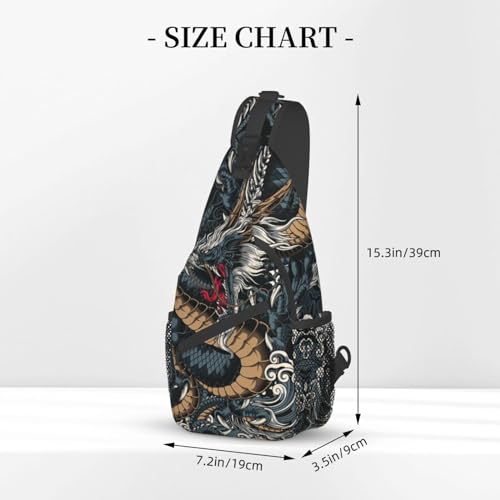 Dragon Shoulder Bag Mens Sling Backpack Daypack Casual Backpack Hiking Bag Cool Backpack Bag3