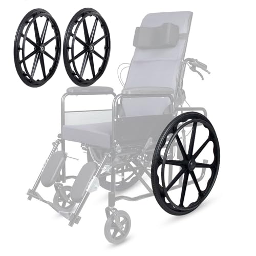 車椅子用交換用リアホイール1ペア、タイヤホイールアセンブリ、ポリウレタンタイヤ付き軽量キャスター、ソリッドPUキャスターアセンブリ、車椅子後輪、ボールベアリング付き