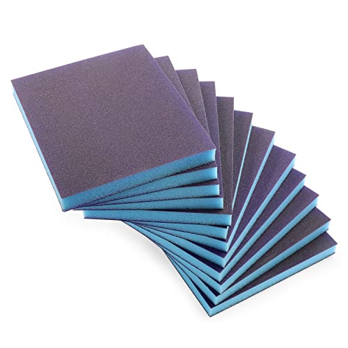 12Pcs 220 Grit Sanding Sponge, Jamiikury Sanding Blocks Washable and Reusable, Wet Dry Sandpaper Sponge for Wood Metal Furniture Paint and Drywall