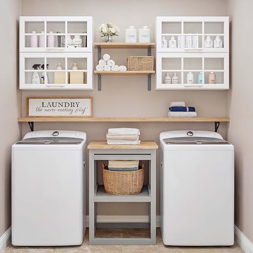 FIMELLO 59’’ Laundry Room Cabinets Wall Mounted, Kitchen Wall Cabinet,