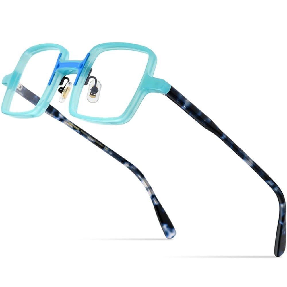 MUTYNE Montura de gafas de acetato para hombre, anteojos cuadrados Retro Vintage, gafas para mujer