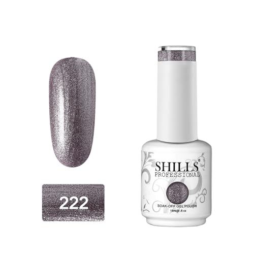 Image of SHILLS PROFESSIONAL UV /LED Soak Off Gel Polish (Gel Nail Polish) Nail Art Nail Polish Color Shade 222, Glossy Finish, 15ml