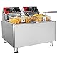CROSSON 8L Elektrische Fritteuse mit doppeltem Tank und rotierendem Fritteusenkopf, 30-Minuten-Timer, EGO-Thermostat, Aufsatzfritteuse für den gewerblichen Gebrauch