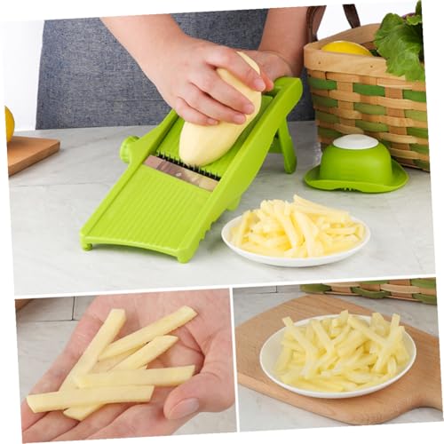 Cortador manual de verduras y rallador de patata con mango verde miniatura 5