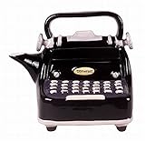 Blue Sky Black Ceramic Typewriter Teapot