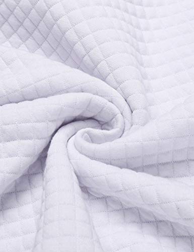 Coofandy Men's Casual Hoodies Sweatshirt Hipster Gym Long Sleeve Drawstring Plaid Jacquard Pullover Hooded White Small #TOP5