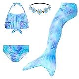 ※【MATERIAL】: Disfraz de sirena (82% Poliéster,+18% elastano). El monofin está hecho de materiales plásticos especiales, ligeros, buena dureza, no se preocupe de que las aletas de plástico se rompan repentinamente al nadar.