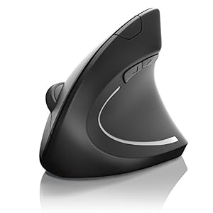 CSL - optische Wireless kabellos Funk Maus - vertikale Ausführung - ergonomisches Design - Vorbeugung gegen Mausarm Tennisarm - besonders armschonend - 5 Tasten