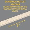 Legrand - Wiremold Wall Mount Power Strip, Ivory Under Counter Power Strip, 3 Foot Steel Kitchen Power Strip, 6 Outlet Power Strip to Use as Cable Management Power Strip, V20GB306