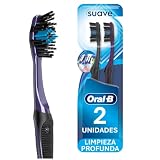 Oral-B Cepillo de Dientes 5 Acciones Cerdas Suaves con Carbón, 2 Unidades