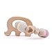 Best for baby Mordedor de madera Anillo Cuentas de Ganchillo Baby Teether Dentición del bebé Juguete Pulsera