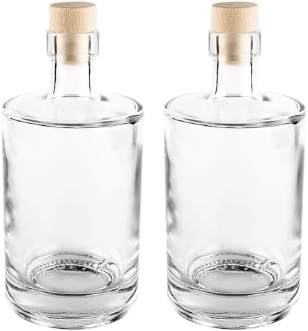 KADAX Glasflaschen 500ml Mit Korken - 8 Stück Set Für Likör & Spirituosen