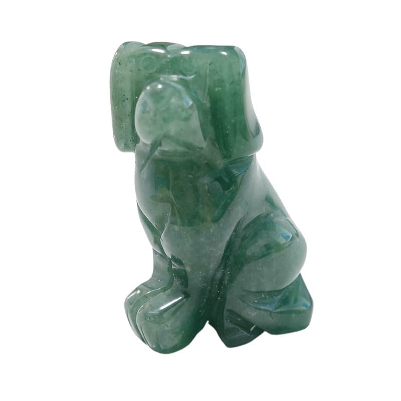 Chinese Zodiac Crystal Carvings - Jade Animal Figurines for Your Zodiac Year(Dog,1.5inch)