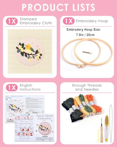Image of TINDTOP Punch Needle Kits, DIY Punch Embroidery Kits