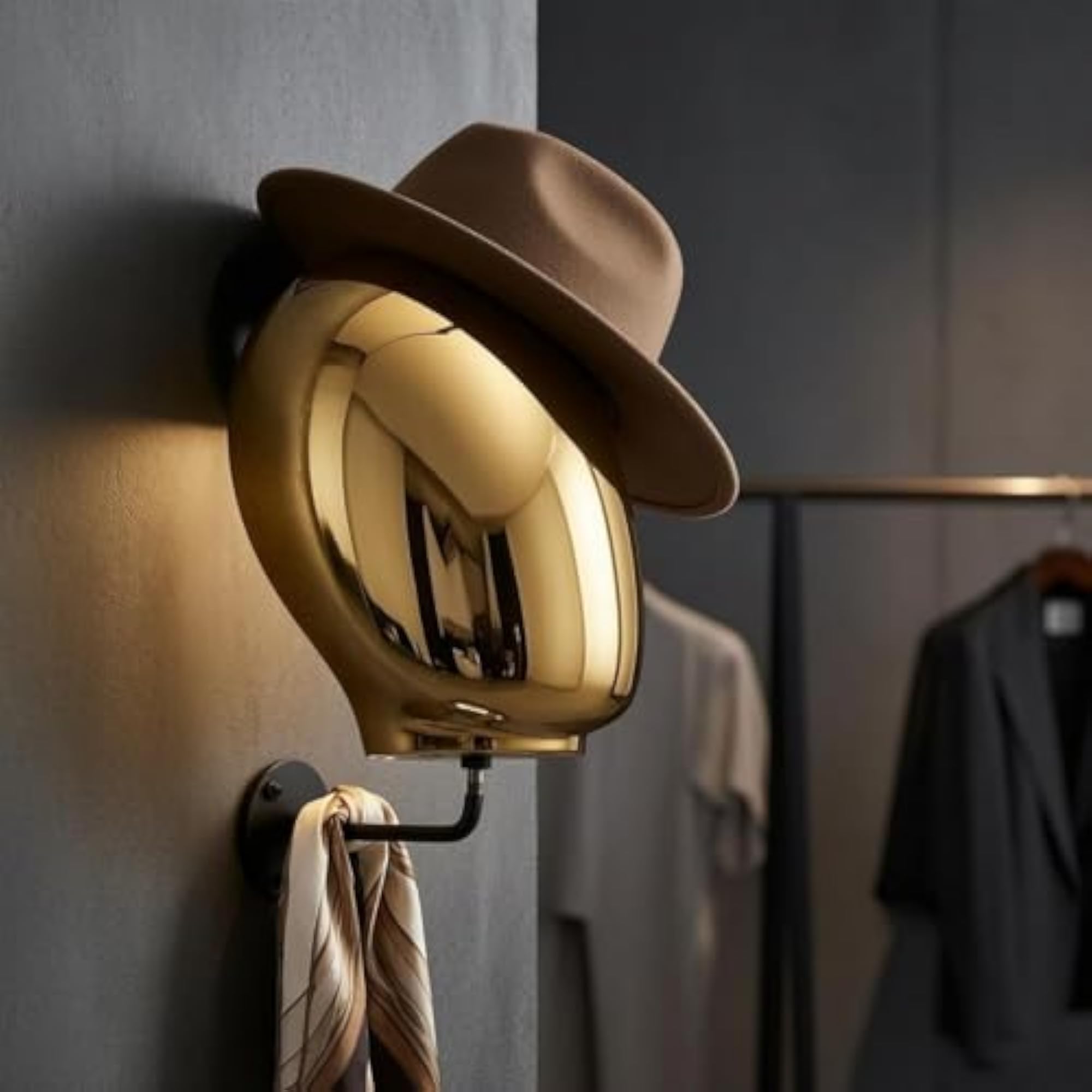 Electroplated Wall-Mounted Mannequin Head Holder