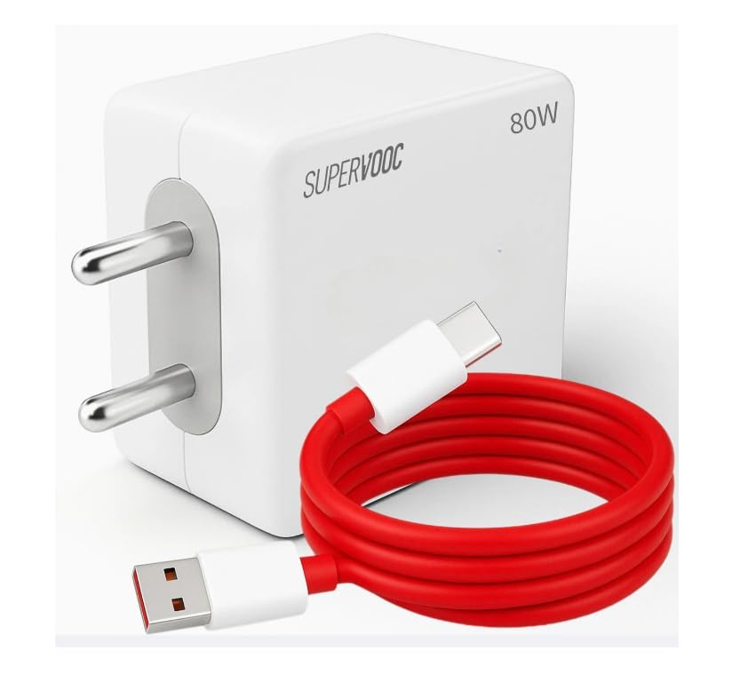 Image of 80W USB-A to Type-C Fast Charger & Cable Compatible with Oneplus /Oppo /Xiaomi /Realme /Samsung /Nothing /Poco /Motorola & Other Type C Devices