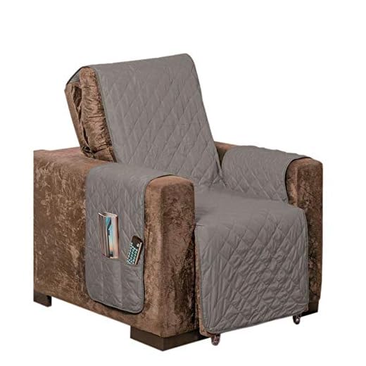 Protetor De Sofá Impermeável Poltrona Liso Dupla Face Tecido Microfibra Cinza/Preto