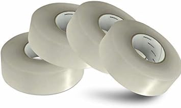Clear Hockey Tape 4-Pack Poly Tape for Ice Hockey Shin Pads, Socks & Guards | Strong Adhesive, Easy Tear | 1 Inch x 25 Yards per Roll