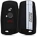Produktbild kwmobile Autoschlüssel Hülle für BMW - Silikon Schutzhülle Schlüsselhülle Cover für BMW 3-Tasten Funk Autoschlüssel (nur Keyless Go) Racing Rally Streifen Design Schwarz Weiß Schwarz