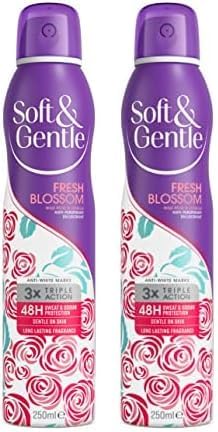 Soft & Gentle Fresh Blossom Antiperspirant Deodorant Spray, 250ml (Pack of 2)
