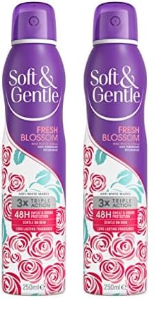 Image of Soft & Gentle Fresh Blossom Antiperspirant Deodorant Spray, 250ml (Pack of 2)