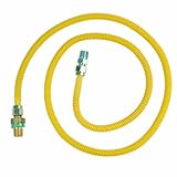 BrassCraft CSSD44E-72 P 1/2-Inch Outer Diameter Safety Plus Gas Appliance Connector with Excess Flow Valve