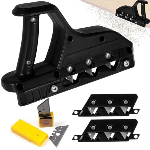 Drywall Chamfer Tool, Plasterboard Edger Fast Cutter, Precise 45 60 Gypsum Board Chamferer With 10 Blades, Planers Woodworking Hand Cutting Tool, Perfect Angle Gift for Woodworkers (Black)