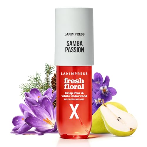 Image of 3 FL OZ Hair and Body Fragrance Mist, Eau De Parfum for Women,Fruity Floral Perfume No.10, Juicy Flower Scent- With Notes of Juicy Pear,Pink Violet,White Cedarwood,Travel Size Body Spray
