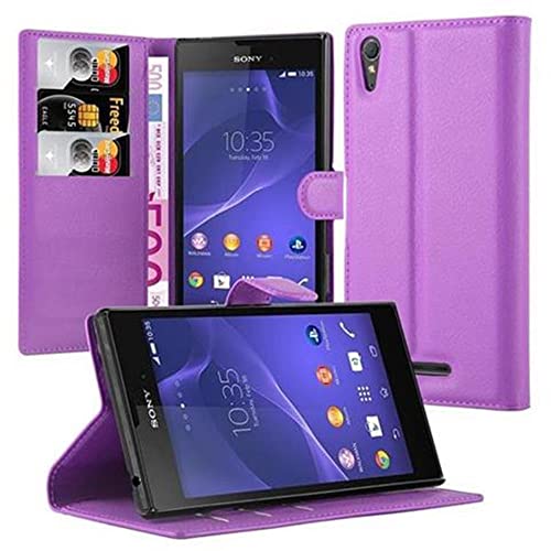 Cadorabo Funda Libro para Sony Xperia T3 en MANGANESO PÚRPURA – Cubierta Proteccíon con Cierre Magnético e 3 Tarjeteros – Etui Case Cover Carcasa